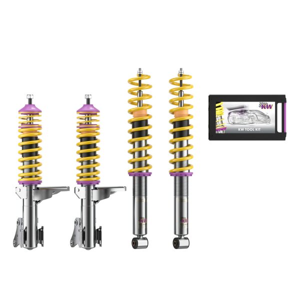 KW Gewindefahrwerk V1 inox passend für AUDI 80 (B3) 89, 89Q, 8A, SF2 06/1986-10/1991 1.8 E