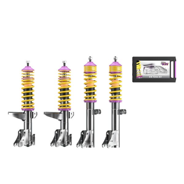 KW Gewindefahrwerk V1 inox passend für AUDI 90 (B3) 89, 89Q, 8A 04/1987-09/1991 2.0 20 V quattro