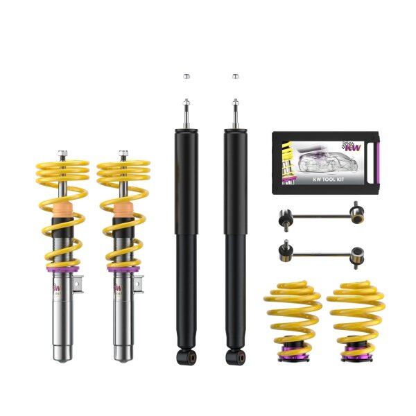 KW Gewindefahrwerk V1 inox passend für BMW 3er Coupe (E46) 346C, M346, M390 12/1998-07/2006 M3