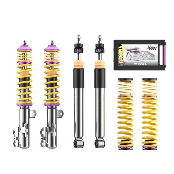 KW Gewindefahrwerk V3 inox passend für TOYOTA YARIS (_P21_, _PA1_, _PH1_) 02/2020- 1.6 GR 4WD (GXPA16)