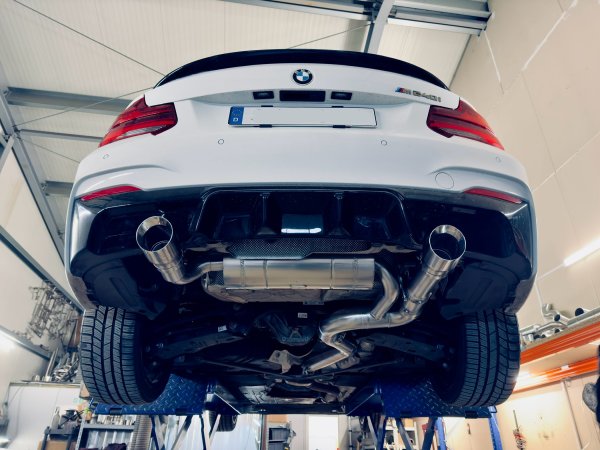L-Performance Xtreme 3.5 Klappenabgasanlage passend für BMW M240i F22 - 101mm scharfkantige polierte Endrohre