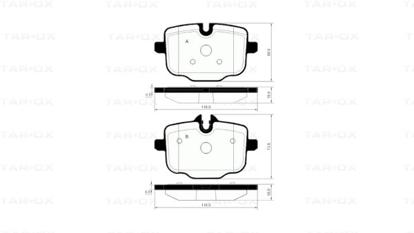 Tarox Bremsbeläge Hinterachse 114 Corsa passend für BMW 5er (F10/F11)(G30/G31), 6er (F12-F13), 6er GT (G32), 7er (G11-G12), 8er (G14-G15-G16), M2 (G87), M3 (G80), M4 (G82-G83), M5 (F10/F11), X4 (G02), X5 (G05, F95), X7 (G07)