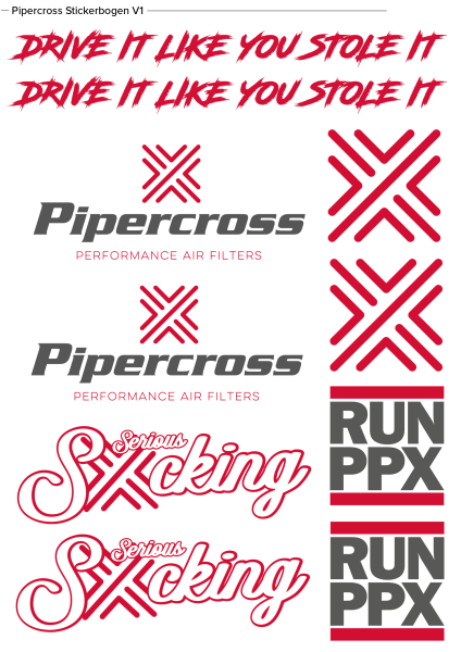Pipercross Stickerbogen V1 - 5 Aufkleber