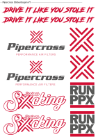 Pipercross Stickerbogen V1 - 5 Aufkleber
